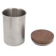 thumbnail image 4 of Boîte de Conservation en Acier Inoxydable, 350ml Multipurpose Food Storage Canister Kitchen Portable Airtight Coffee Beans Container with Wood Lid for Coffee Tea Nuts Cereal, 4 of 14