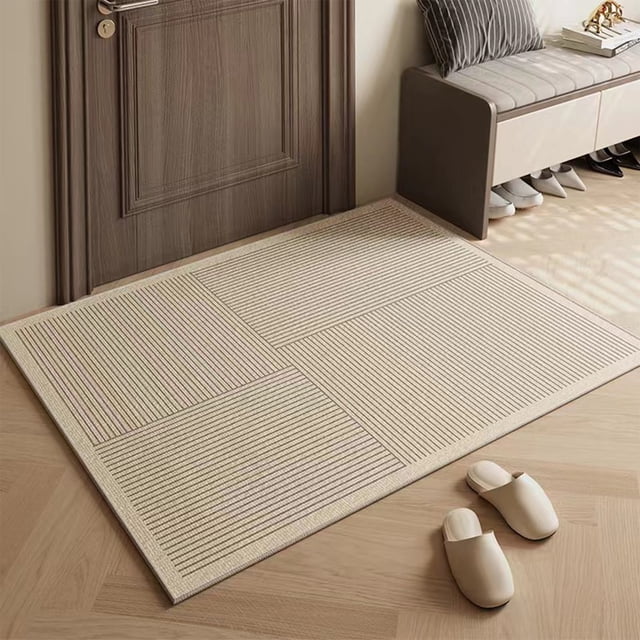 Door Mat Indoor Entrance Small Rug Front Door Mat Front Door Mat Outside Entrance Boho Bathroom Rugs Washable Non Slip Rugs for Porch Kitchen Bedroom Balcony Living Room Striped Refreshing Carpet