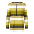 thumbnail image 4 of 2023 Chandail de Mode pour Femmes Rabais de 50 % Liquidation Hauts pour Femmes Automne Manches Longues Chandail Ample Chemise Chic Décontractée Chandails à Rayures à Col Rond pour Dames, 4 of 5