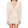 thumbnail image 2 of Pisexur Robes pour Femmes Robe de Cocktail à Col en V Profond Robe de Soirée à Paillettes de Mode Robe de Boîte de Nuit de Fête Tunique Dos Ouvert Robes de Retour à la Maison Robe Élégante pour Invitée de Mariage Robe Midi, 2 of 6