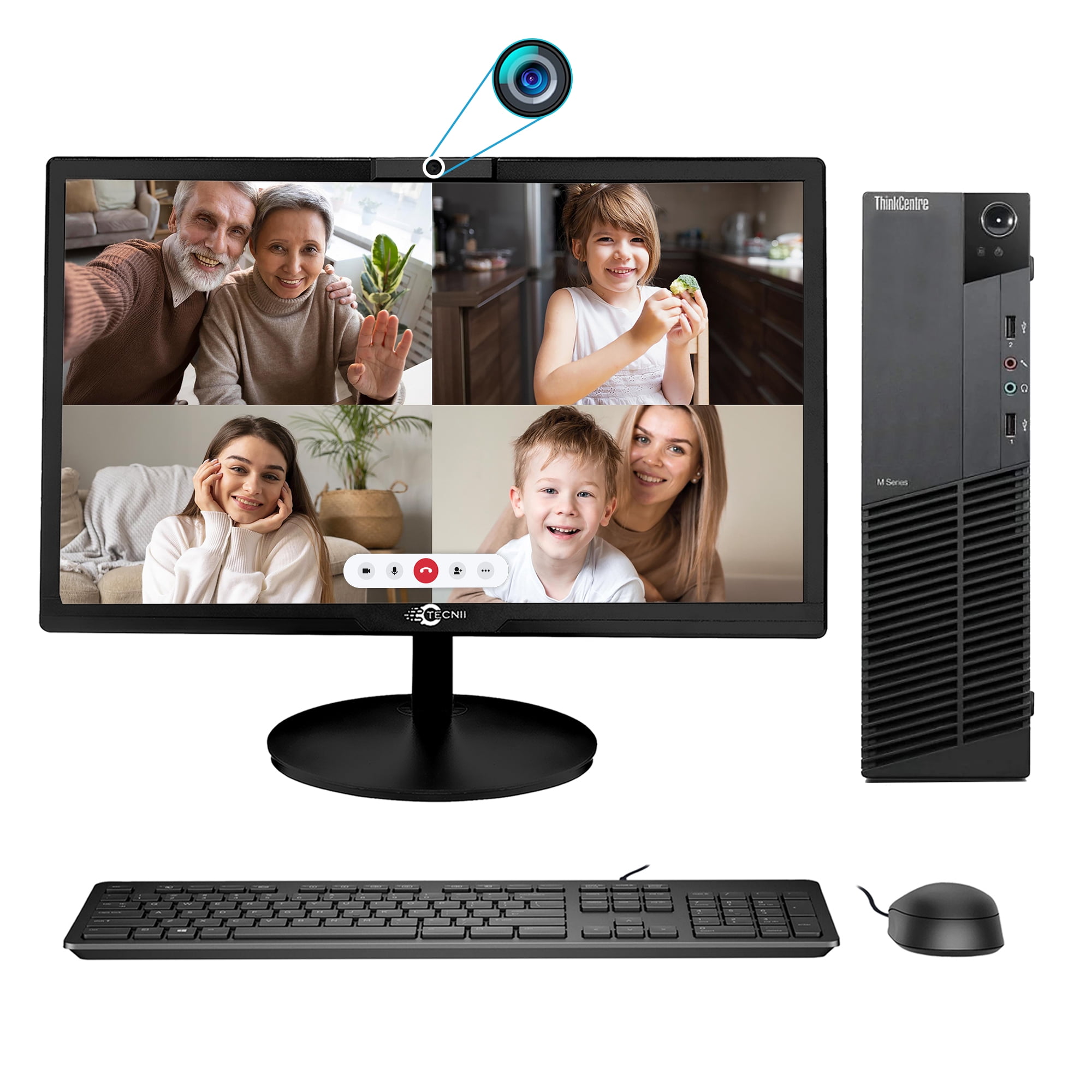 Desktop PC Lenovo Desktop Computer with Monitor, Intel i5 CPU, 16GB RAM, 512GB SSD, Windows 10 Pro, Includes Keyboard and Mouse
