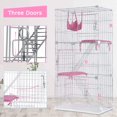 thumbnail image 4 of FDW Cage pour Chat Cage pour Chat Chenil Parc pour Chats avec Hamac Gratuit Perchoir Étagères Lit pour 3 Chats 3 Portes avant 2 Échelles à Rampe,67 Pouces, 4 of 8