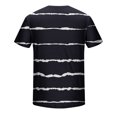 thumbnail image 5 of HKEJIAOI Chemise pour Homme Noir Blanc Décontractée en Spandex Rayée T-Shirts à Col Rond Basique Chandail Rayé Homme, 5 of 5