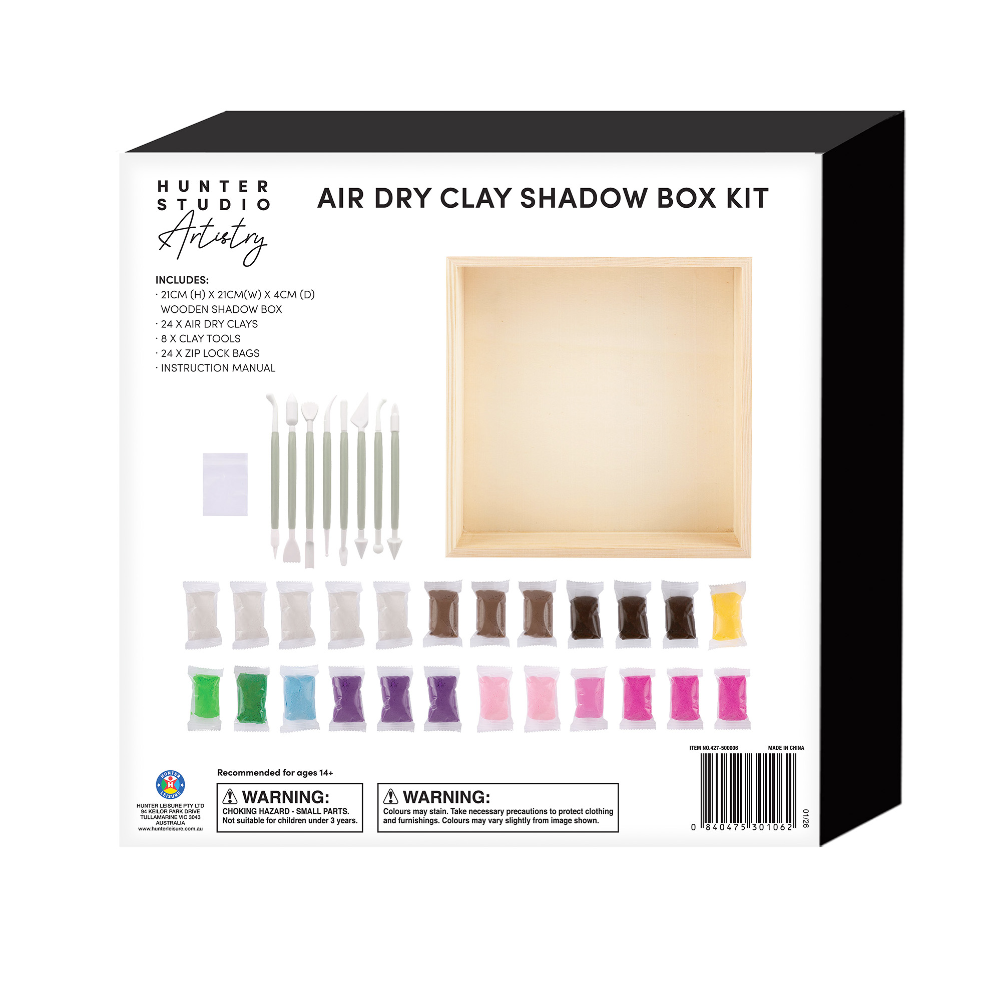 Air Dry Clay Shadow Box Kit - Floral