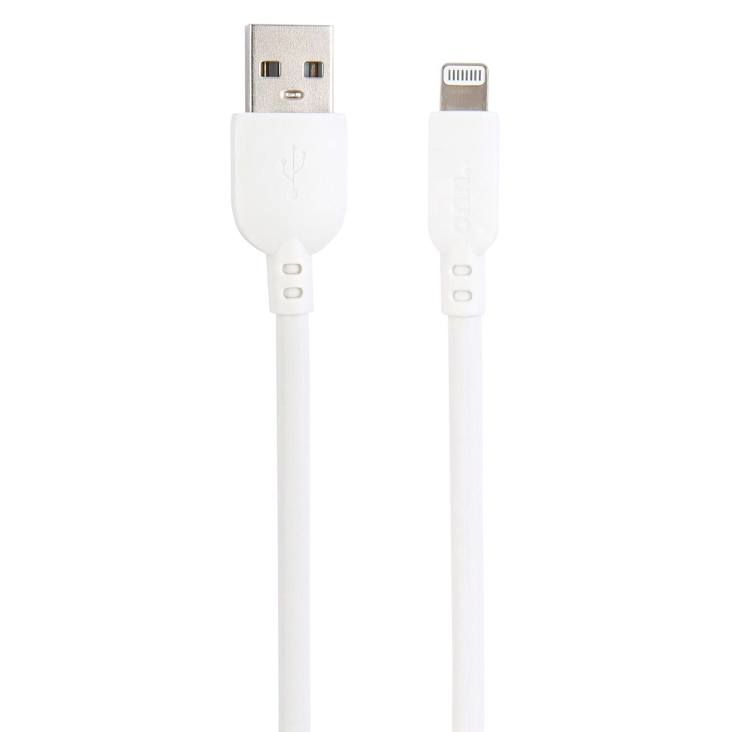 Onn. 10-Foot Lightning to USB Charging Cable – White