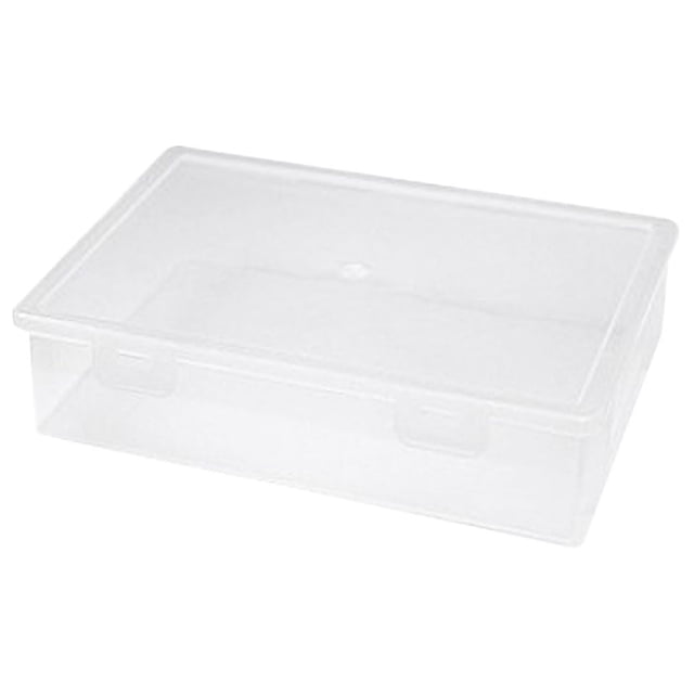 yulier Clear Plastic Storage Box Stackable Rectangular Empty Storage Case Container with Snap-Tight Lid, Documents Craft Sewing Supplies Organizer