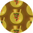 thumbnail image 1 of Ahgly Company Tapis Rond Lavable en Machine Intérieur Transitionnel Jaune, 4 Pieds Rond, 1 of 7