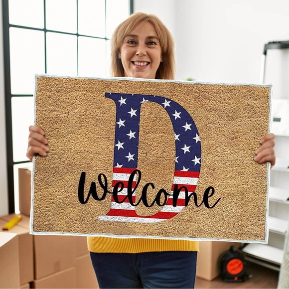 tumgatte 4th Of July Door Mat Patriotic Doormat Entryway Rug Welcome Independence Day Doormat Stain And Fad Patriotic Decor Welcome Outdoor Mat Up to 60% off