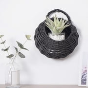 Wzzjkit Rattan Wall Hanging Flower Pots Wicker Hanging Baskets Outdoor Storage Basket Planters for Indoor Plants Vintage Decor Furniture Vase Basket Decorative Plant Pots