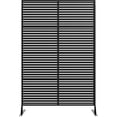 thumbnail image 3 of QinaQin 2PC Metal Privacy Screen Outdoor, Freestanding Divider, Black Stripe, 3 of 8
