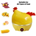 thumbnail image 2 of TIELUTT 7 Eggs Capacity Egg Cooker Cute Chicken Shape Egg Steamer Mini Snack compatible with Machine for Room Small Cute Things Travel Size Kitchen Appliances Kitchen Items Stuff for A, 2 of 8