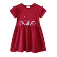 thumbnail image 1 of Robe Fille Tout-Petit Broderie Appliquée Manches Courtes Robe Décontractée Vêtements Enfants Robe Fille Vêtements Taille 3-4T, 1 of 3