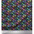 thumbnail image 1 of Soimoi Polyester Crepe Fabric Circle & Floral Artistic Printed Fabric 1 Yard 42 Inch Wide, 1 of 1