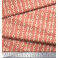 thumbnail image 2 of Soimoi Orange Poly Georgette Fabric Artistic Geometric Printed Fabric 1 Yard 52 Inch Wide, 2 of 5