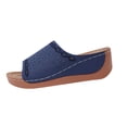 thumbnail image 1 of Womens Low Wedge Sandals Comfortable Dressy Arch Support Slides Orthopedic Sandals Slip On Summer Shoes, 1 of 9