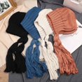 thumbnail image 3 of Autumn WInter Women Beanie Hat Braided Fringe Solid Color Ear Protection Dome Brimless Beanie Cap for Daily Wear, 3 of 10