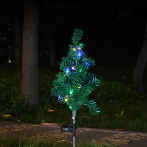 Solar Christmas Tree Lights Outdoor Led Ground Stake Lawn Lights for Patio Garden Holiday Decoration (en anglais seulement) Solar Powered Auto on At Night (en français seulement) Weatherproof for Winter Holiday Ambiance