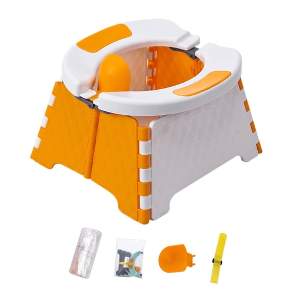 Portable Foldable Training Potty Seat with Travel Bag Lightweight orange