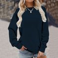 thumbnail image 4 of CEHVOM Chemises Décontractées à Manches Longues pour Femmes Couleur Unie Col Rond Chandail en Molleton Chandail Tunique Ample en Liquidation, 4 of 6