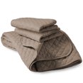 thumbnail image 2 of Bare Home Quilt Set - 3 Piece - Diamond Stitched Bedspread Coverlet - Full/Queen, Taupe, 2 of 4