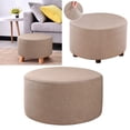 thumbnail image 3 of Housse Extensible pour Pouf Rond Housse de Repose-Pieds Housses Amovibles pour Repose-Pieds - Kahki 11Kahki, 3 of 7