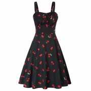 FcBaudy Sleeveless Square Neck Dress,Womens Dresses,Summer Dresses for Women Women's Polka Elastic Drawstring Fashionable Dress Women Dress
