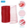 thumbnail image 3 of Unique Bargains 2pcs Decorative Mesh, 5.9in x 10 Yard Mesh Ribbon Roll Foil Metallic for Christmas Tree Decoration, Red, 3 of 6