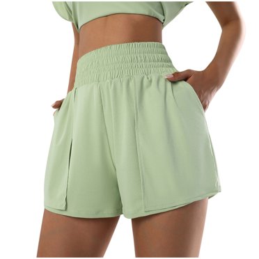 HAiming Athletic Shorts for Women Quick Dry Running Shorts with Pockets High Elastic Waisted Workout Gym Sports Shorts
