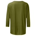 thumbnail image 4 of Hauts à Manches 3/4 pour Femmes Mode pour Femmes T-Shirt Uni Ample Mi-Long Blouse à Manches 3/4 Col Rond Hauts Décontractés T-Shirts en Coton Femmes T-Shirts pour Femmes Mode, 4 of 8