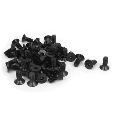 Unique Bargains M5 x 12mm Metric Hex Socket Countersunk Flat Head Screw Bolts Black 50PCS