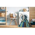 thumbnail image 2 of Ahgly Company Tapis d'Intérieur Lavable en Machine Carré Transitionnel Bleu Charbon, 7 Pieds Carré, 2 of 7