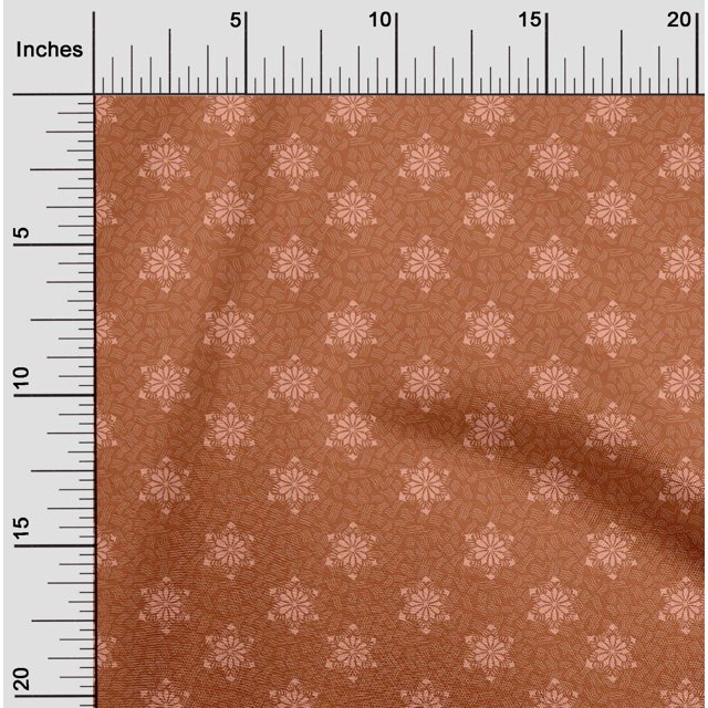 oneOone Viscose Chiffon Fabric Floral Block Printed Fabric 1 Yard 42 Inch Wide