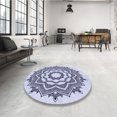 thumbnail image 4 of Ahgly Tapis Rond Lavable en Machine Intérieur Transitionnel Bleu Lavande, 6 Pieds Rond, 4 of 7