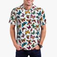 thumbnail image 1 of Lsque Motif Papillons Volants Colorés Chemises de Golf pour Hommes Séchage Rapide Imprimé Évacuation de l'Humidité Performance Polo à Manches Courtes-4TG, 1 of 6