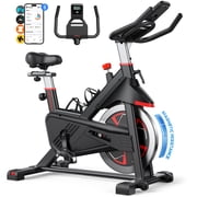 MERACH Exercise Bike Magnetic Indoor Cycling Bike with 350lbs Weight Capacity & 40 lbs Flywheel LED Monitor Free APP, Stationary Bike for Cardio Workout