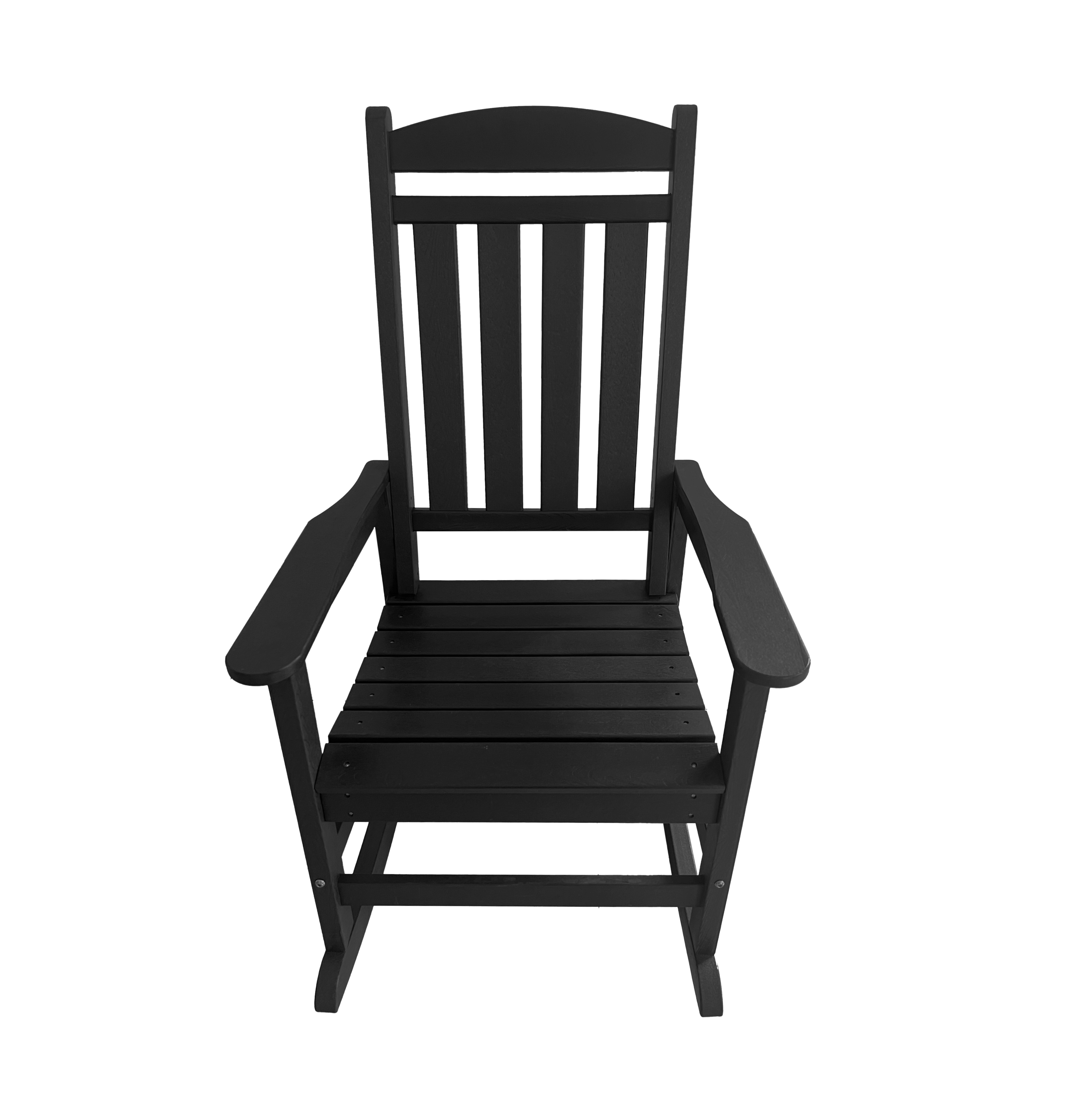 Fauteuil à bascule de patio traditionnel Think Patio en résine noire et bois