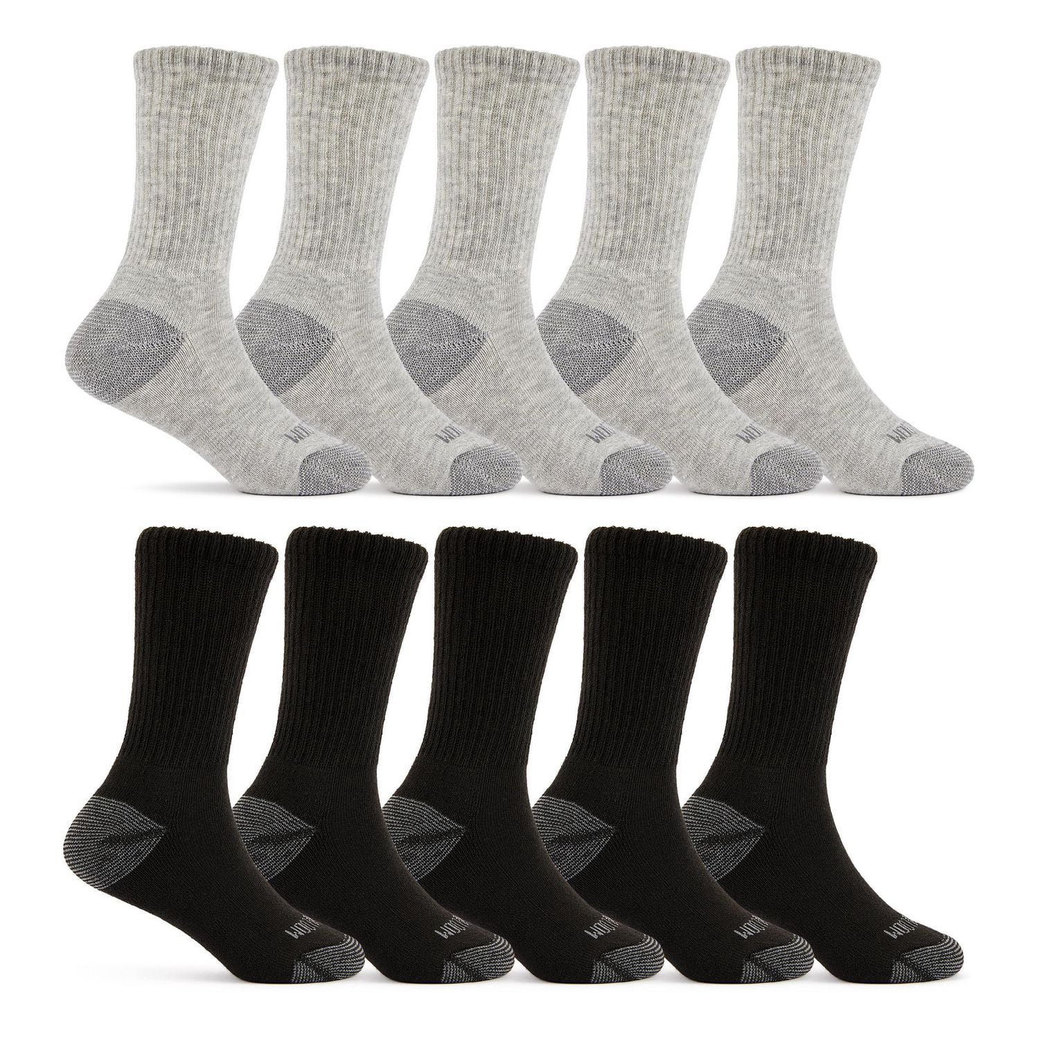 Fruit of the Loom Boys Crew Socks 10-Pack, Dual Defense, Cushioned, Moisture Wicking, Odor Control, Assorted Colors