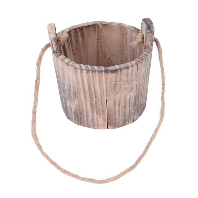 Rustic Flower Plant Pots, Wall Hanging Barrel Planter Innovative Decorative Weather Resistance For Garden