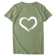 thumbnail image 1 of Babysbule Hauts pour Femmes en Liquidation Femmes Manches Courtes Col Rond Imprimé en Forme de Cœur Hauts Décontractés Blouse T-shirt, 1 of 8