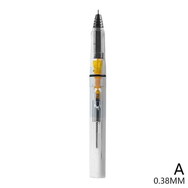 seebee Fountain Style Gel Pen, Replaceable Ink Sac, 0.38mm Needle Tube Tip, Transparent, 1 Count