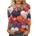 thumbnail image 2 of Qertyioot Chemise Ample à Manches 3/4 pour Femmes T-shirts Imprimés de la Saint-Valentin pour Femmes Blouse Col Rond Hauts Décontractés, 2 of 5