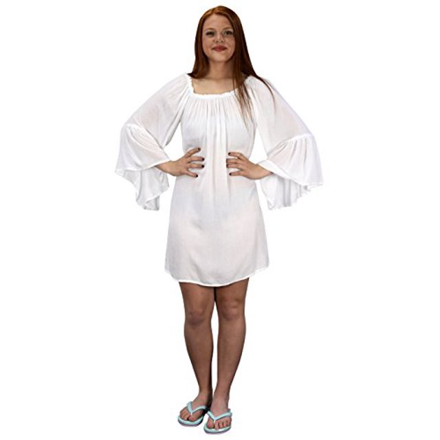 Peach Couture Shoulder Flutter Sleeve Beach Cover Ups