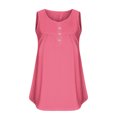 thumbnail image 4 of Dealovy Plus Size Tank Tops for Women Casual Sleeveless Scoop Neck Buttons Ruched Solid Color Loose Flowy Tees, 4 of 5