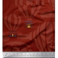 thumbnail image 1 of Soimoi Red Rayon Fabric Architectural Structure & Hot Air Balloon Holiday Print Fabric by the Yard 56 Inch Wide, 1 of 3