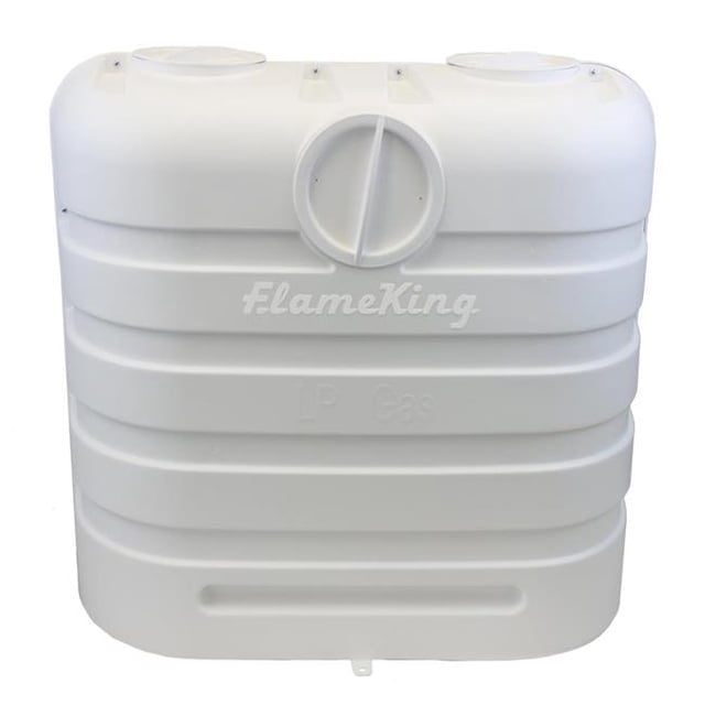 Flame King Cache-Réservoir de Propane YSN-PCC-RV30-WHT pour Deux Réservoirs de Propane en Acier de 30 Livres; Robuste; Protection contre les Débris Volants; Blanc; Polypropylène