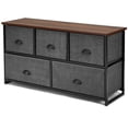 thumbnail image 1 of Gymax Commode à 5 Tiroirs Unité de Rangement Table d'Appoint Présentoir Organisateur Dortoir Bois Noir, 1 of 10