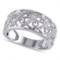 thumbnail image 1 of Ladies Pave Set Filigree Diamond Ring 14k White Gold 0.10ct, 1 of 4