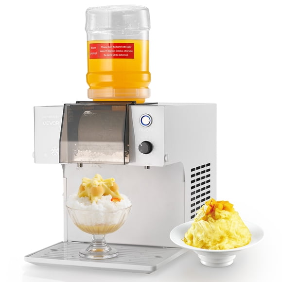 VEVOR Snowflake Ice Machine, 176LBS/24H Snowflake Ice Maker, Ice-Shaver Machine with Stainless Steel Blade, Electric Snow Cone Maker with 0.48Gal Tank, 90S Fast Pre-Cooling