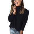 thumbnail image 2 of EGNMCR Chandails pour Femmes Décontractés Unis Chandail à Col Roulé Blouse Manches Longues Hauts en Peluche Chandail, Cadeaux pour Femmes, 2 of 4