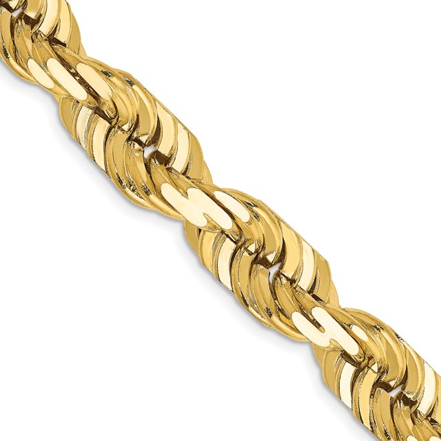 14k Yellow Gold 22 Inch 10mm Rope Chain Necklace Pendant Charm